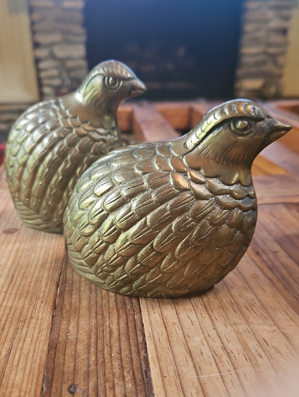 Decorative Brass Quail Wall Accent Pair - Gold Finish